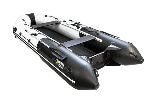 Riv'era 4000 NDND GIDROLYZhA Kombi svetlo-seryj, chernyj Лодка ПВХ Ривьера 4000 НДНД ГИДРОЛЫЖА "Комби" светло-серый/черный